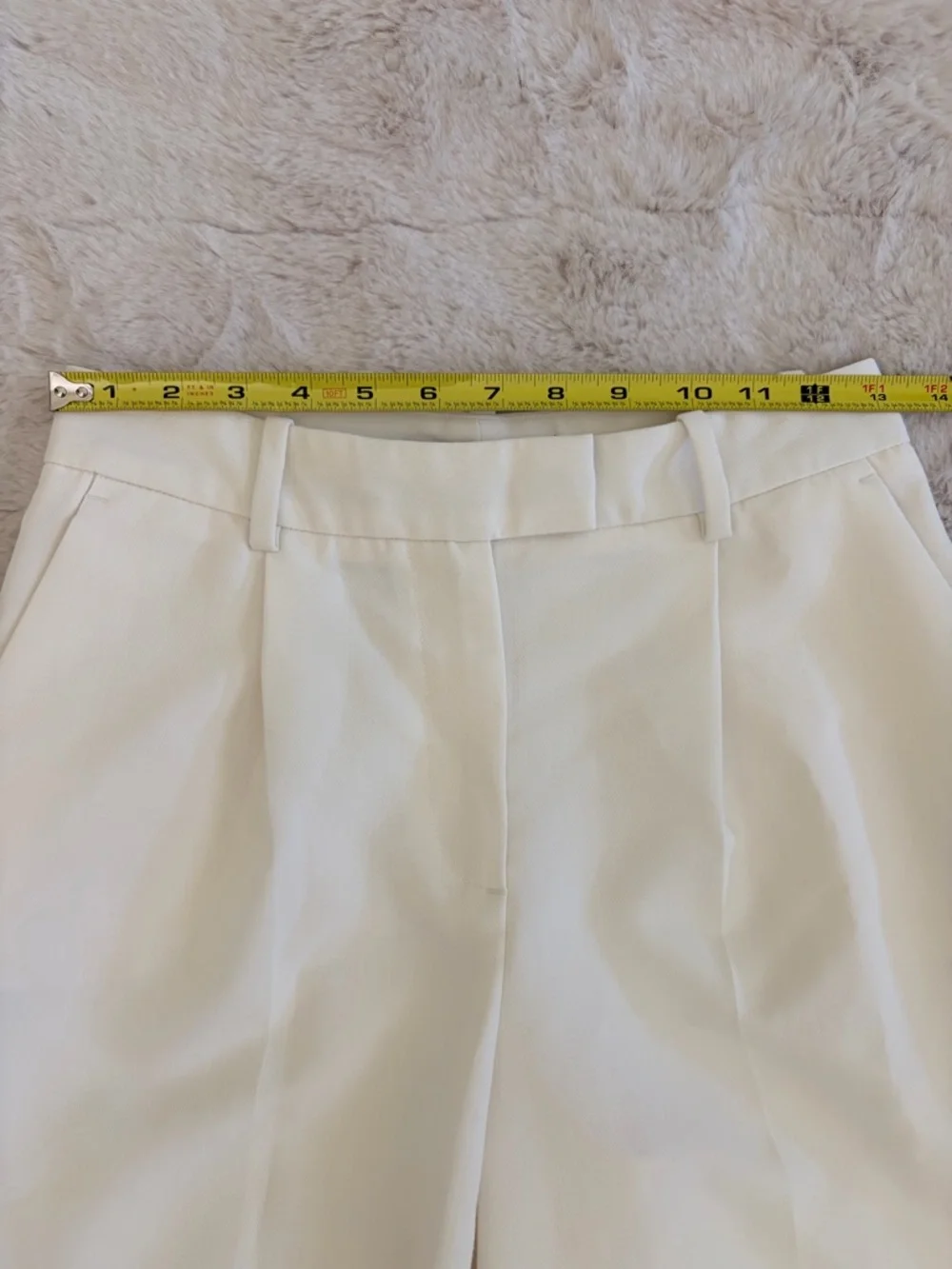 Zara Ivory High Rise Wide Leg Culotte Cropped Trousers XS Minimalist Clean Girl - Picture 7 of 9